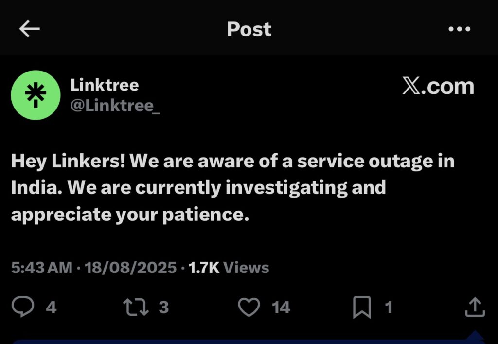 Linktree Tweet